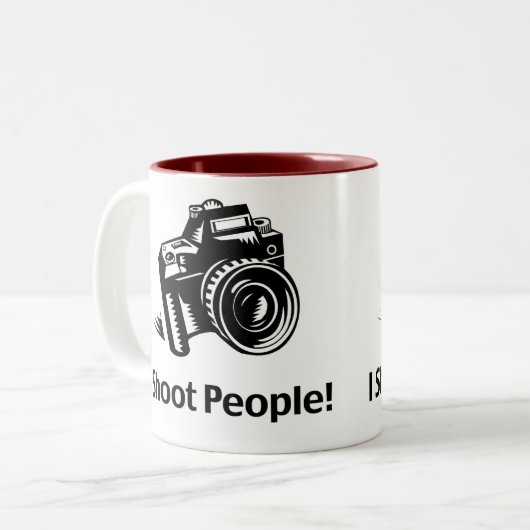 Ik schep mensen Fotografe Mok (Voorkant links)