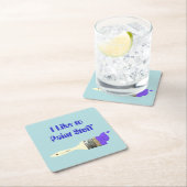 Ik schilder graag met verf Squar Vierkante Kartonnen Onderzetter (Insitu)