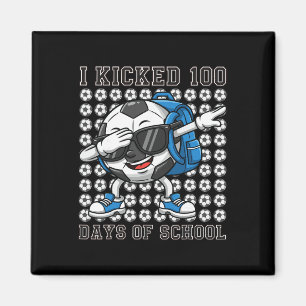 Ik Schoot 100 Dagen Van School Dabbing Voetballer  Magneet
