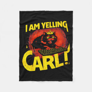 Ik Schreeuw Carl Grappige Kat Grafisch Fleece Deken