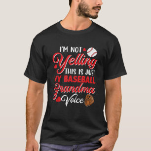 Ik schreeuw niet alleen mijn honkbal oma stempret t-shirt