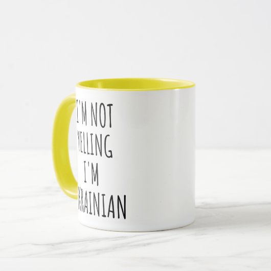 Ik schreeuw niet, ik ben Oekraïens grappig Mok (Voorkant links)