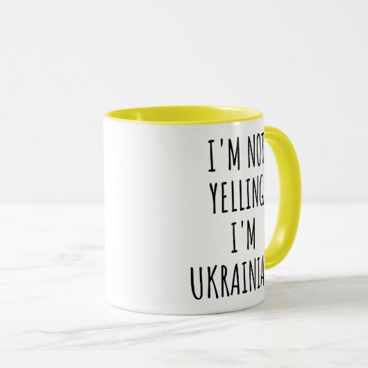 Ik schreeuw niet, ik ben Oekraïens grappig Mok (Voorkant rechts)