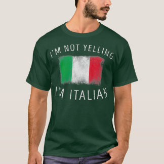 ik schreeuw niet in italiaans grappig italië trots t-shirt