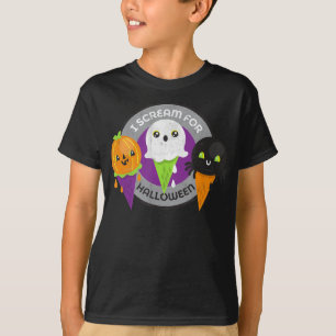 Ik schreeuw om Halloween Pumpkin Spider Ghost T-shirt