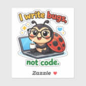 Ik schrijf bugs, geen code sticker (Vel)