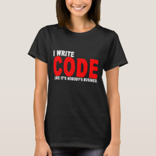 Ik schrijf code alsof het de zaken van niemand zij t-shirt
