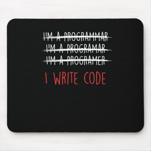 Ik schrijf codeprogrammeur Programmering Cadeautje Muismat (Voorkant)
