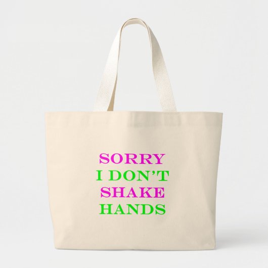Ik schud geen handen 2 grote tote bag (Voorkant)