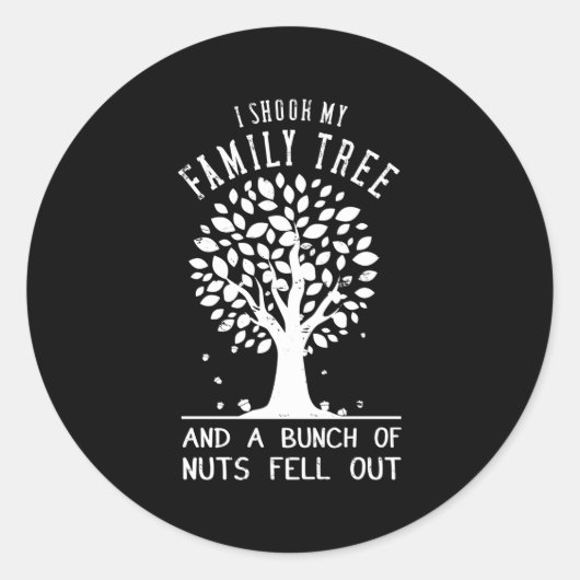 Ik schudde mijn stamboom familiereünie 2023 ronde sticker (Voorkant)