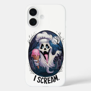 "Ik Scream" Grappige Geest Chef Halloween Ijs St iPhone 16 Hoesje