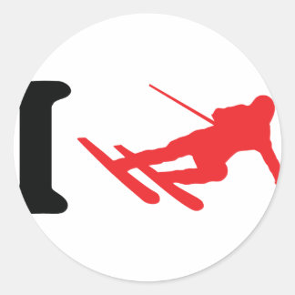 Ik ski icoon skiën ronde sticker
