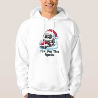 Ik ski voor de après - Grappig Kerstman Skiing T-s Hoodie