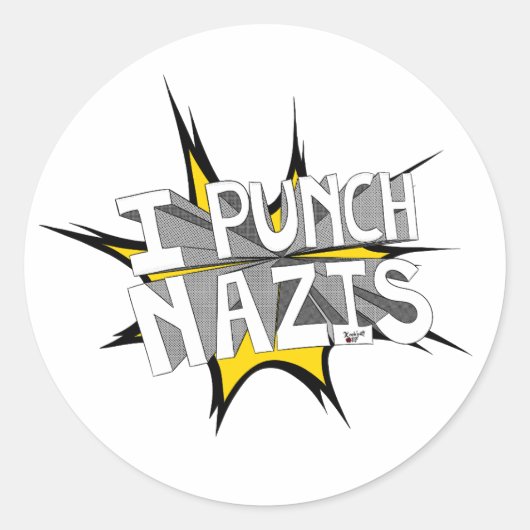 IK SLA NAZI'S RONDE STICKER (Voorkant)