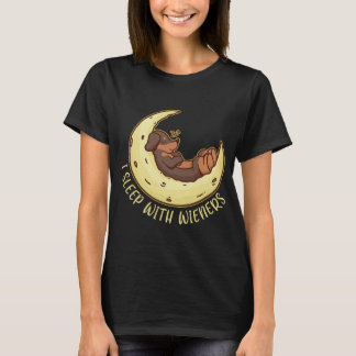 Ik slaap met Wieners een Dachshund Mam T-shirt