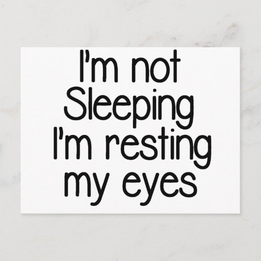 Ik slaap niet grappig. briefkaart (Voorkant)