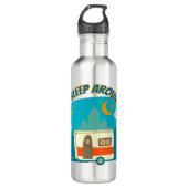 Ik slaap rond Camper van Camping Explorer Natuur Waterfles (Voorkant)