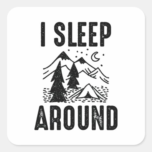Ik slaap rond vierkante sticker (Voorkant)