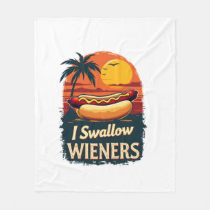 Ik slik Saucy Wieners Funny Adult Joke Hot Dogs Fleece Deken