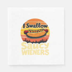Ik slik Saucy Wieners Funny Adult Joke Hot Dogs Servet
