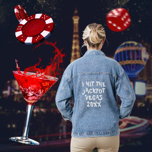 Ik sloeg de jackpot Vegas Bachelorette bruid om te Denim Jacket