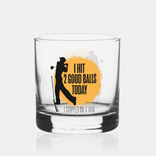 Ik sloeg vandaag 2 goede ballen - grappige golf whisky glas