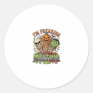 Ik Smelt Halloween Ijs Schedel Pomp Ronde Sticker