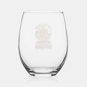 Ik Smelt Halloween Ijs Schedel Pomp Wijnglas Zonder Voet