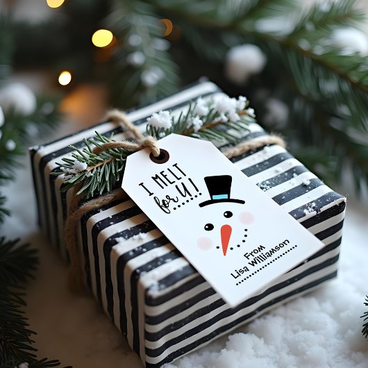 Ik smelt voor jou | Frosty Jolly Sneeuwman Kerstmi Cadeaulabel