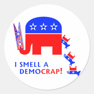 Ik smoel een democratie ronde sticker
