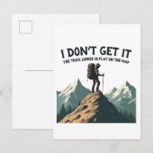 Ik snap het niet Het pad leek zo vlak Wandelen Aankondigingskaart (Voorkant / Achterkant)