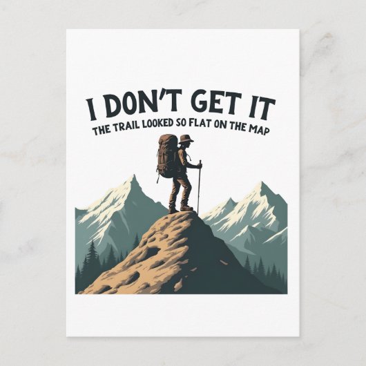 Ik snap het niet Het pad leek zo vlak Wandelen Aankondigingskaart (Voorkant)