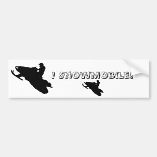 Ik Snowmobile. Bumpersticker