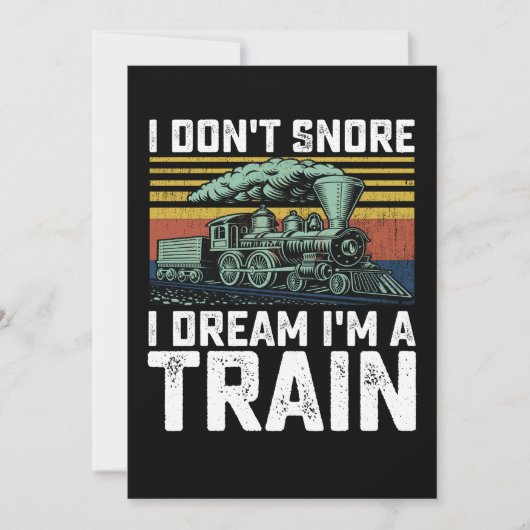 Ik snurk niet Ik droom Ik ben een Train  Retro Kaart (Voorkant)