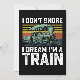 Ik snurk niet Ik droom Ik ben een Train  Retro Kaart