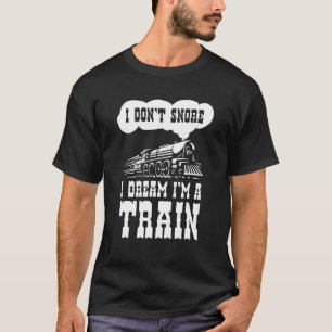 Ik snurk niet ik droom in een trein zonsondergang t-shirt