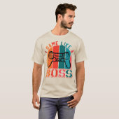 "Ik speel als een baas" Retro Gamer Controller Pix T-shirt (Voorkant volledig)