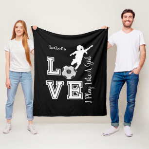 Ik speel als een meisje - DIY achtergrondkleur Fleece Deken