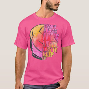 Ik speel als een meisje volleybal - kleurrijke hon t-shirt