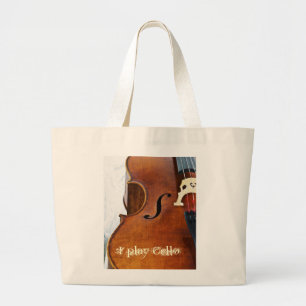Ik speel Cello Grote Tote Bag