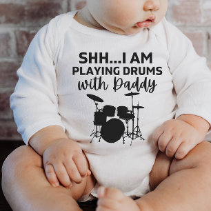 Ik speel drums met papa Funny Drummer Gif. Romper