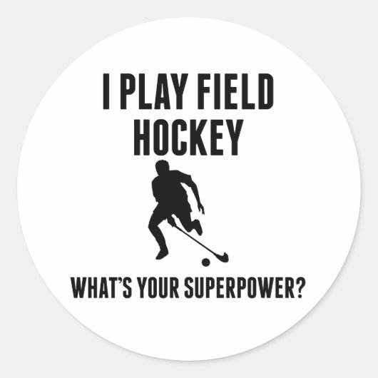 Ik speel fieldsleutel wat is je Superpower? Ronde Sticker (Voorkant)