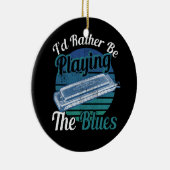 Ik speel liever de blues harmonica speler Mu Keramisch Ornament (Rechts)