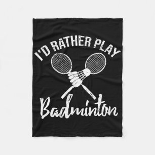 Ik speel liever Dminton Retro  T-shirt Fleece Deken