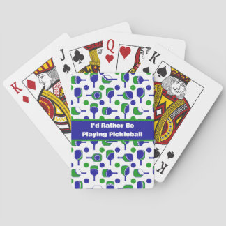 Ik speel liever Pickleball Blue Green Cutout Pokerkaarten