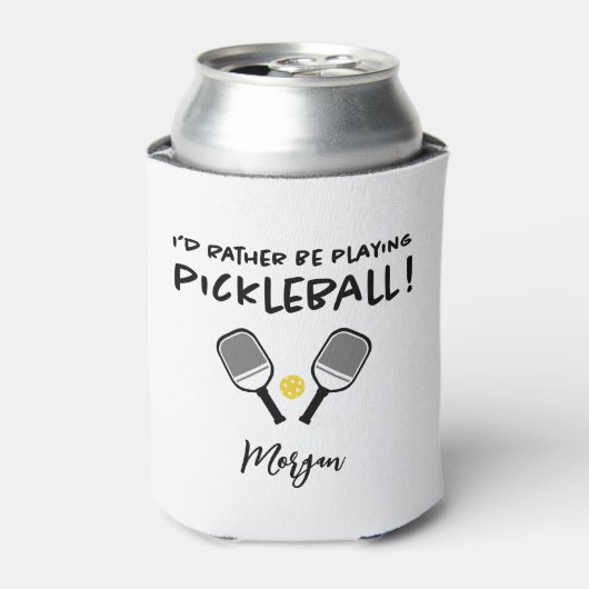 Ik speel liever Pickleball Custom Name Funny Blikjeskoeler (Blikje Voorkant)