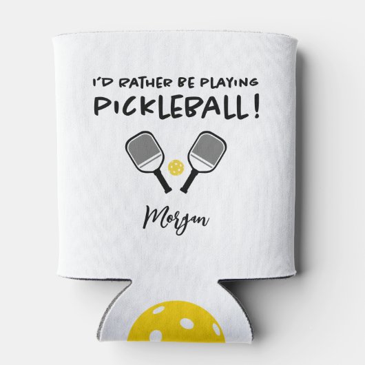 Ik speel liever Pickleball Custom Name Funny Blikjeskoeler (Achterkant)