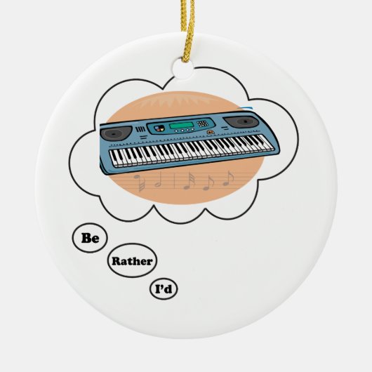 Ik speel liever Synthesizer Keramisch Ornament (Voorkant)
