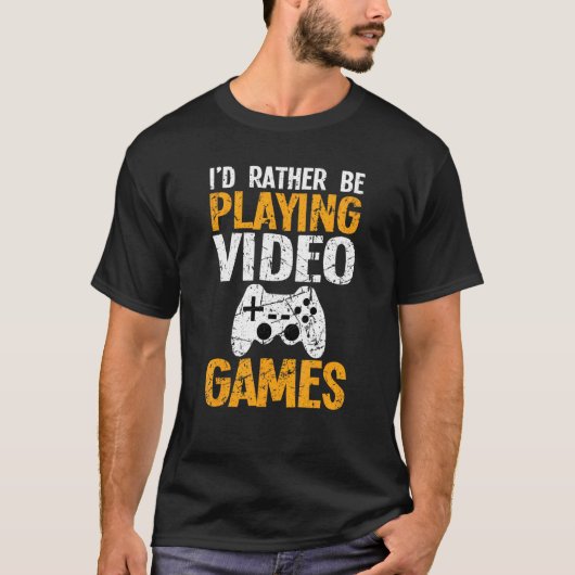 Ik speel liever videogames t-shirt (Voorkant)