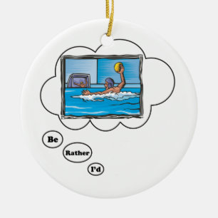Ik speel liever water Polo 3. Keramisch Ornament